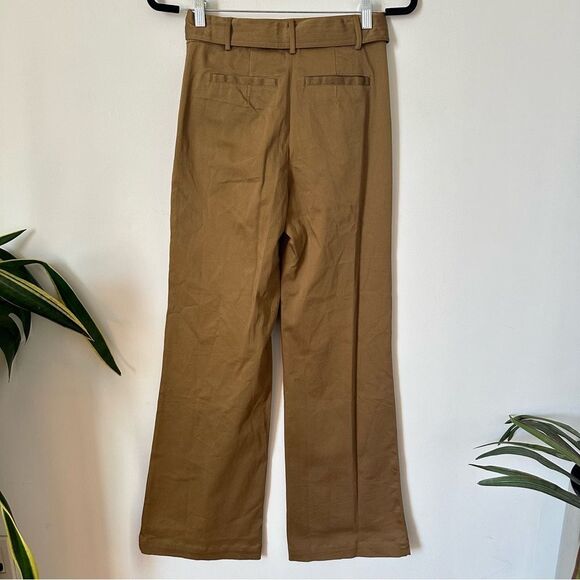 NWT Cleobella Charlotte Organic Cotton Belted Wide-Leg Pants in Camel Size XS - Picture 4 of 8